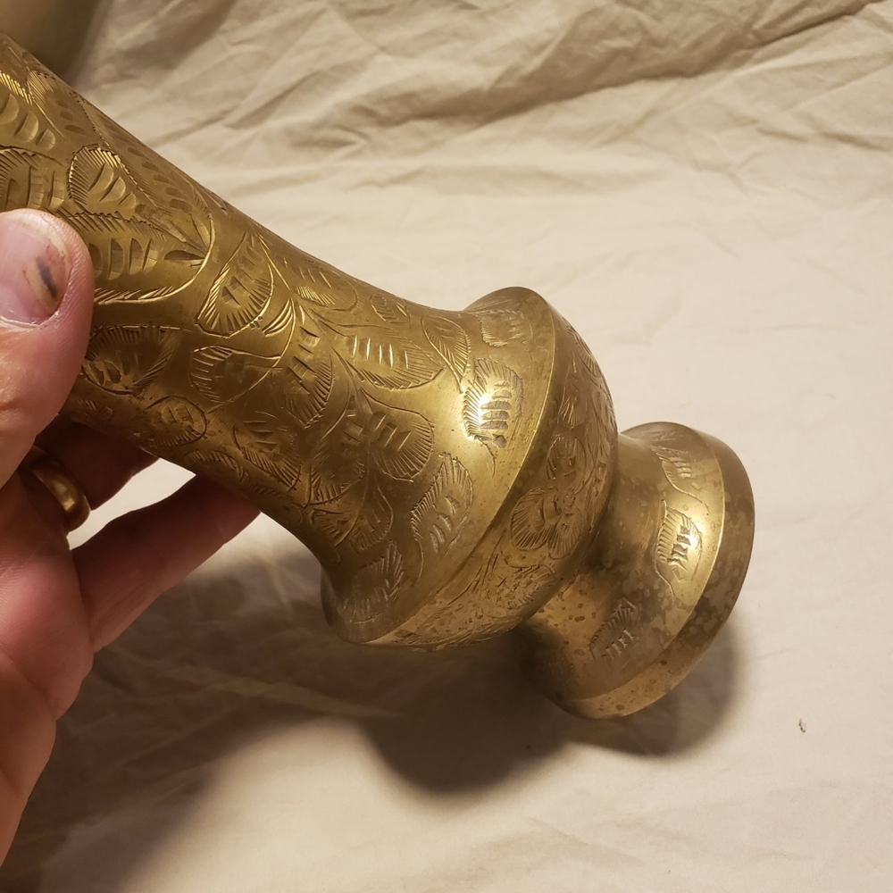 Vintage Sarna Brass Vase - Picture 3 of 7